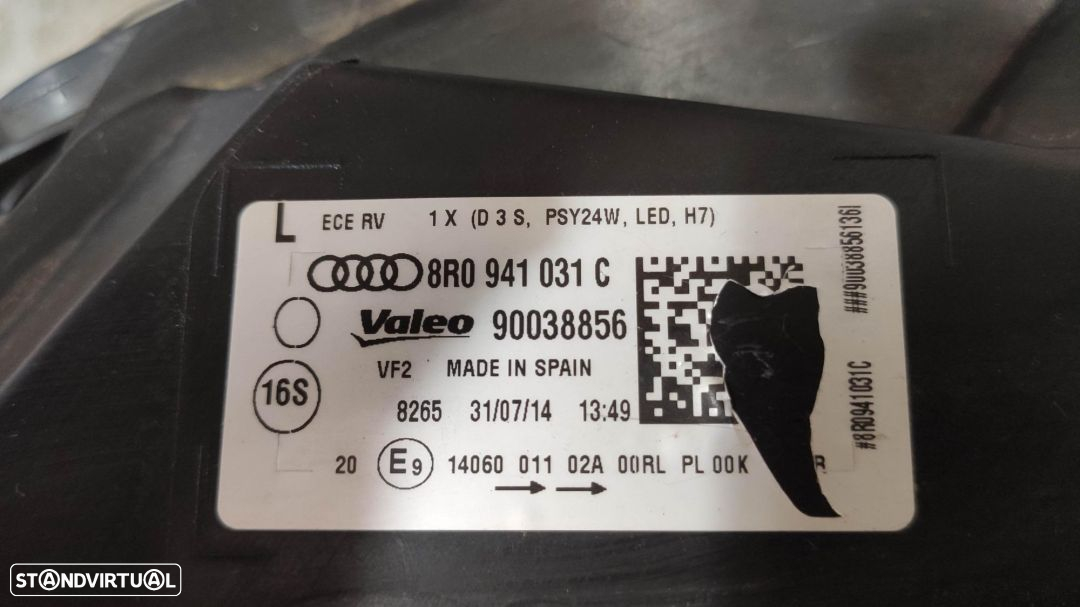 farol esquerdo bi-xenon led direcional Audi Q5 facelift - 3