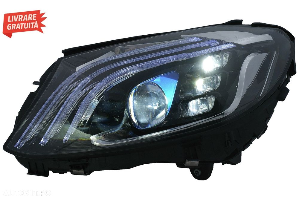 Faruri Full LED Mercedes C-Class W205 S205 (2014-2020) LHD W222 Design- livrare gratuita - 6