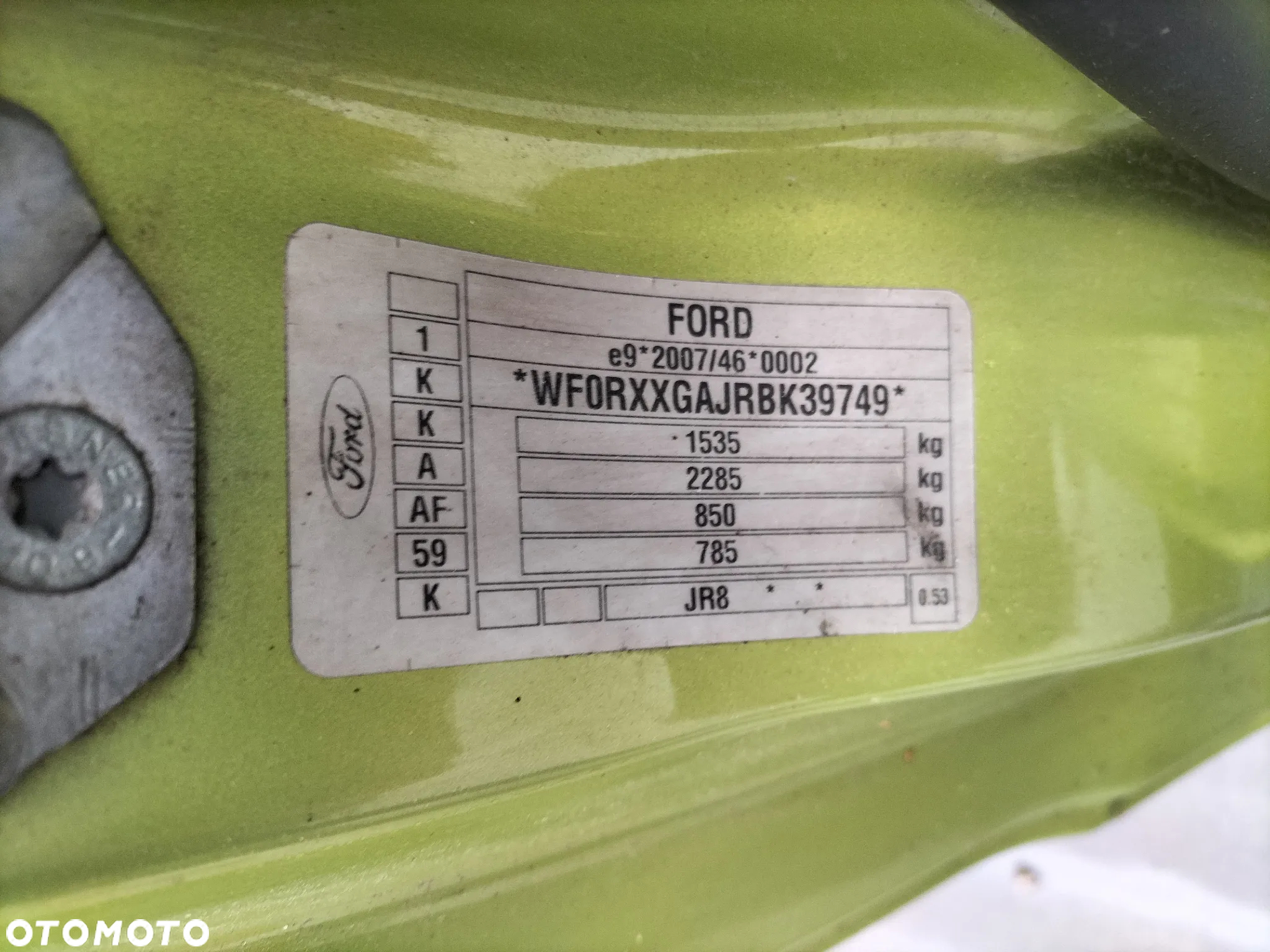 KOMPLETY PRZÓD FORD FIESTA MK7 3D 08-13r KOD LAK. 59 - 13