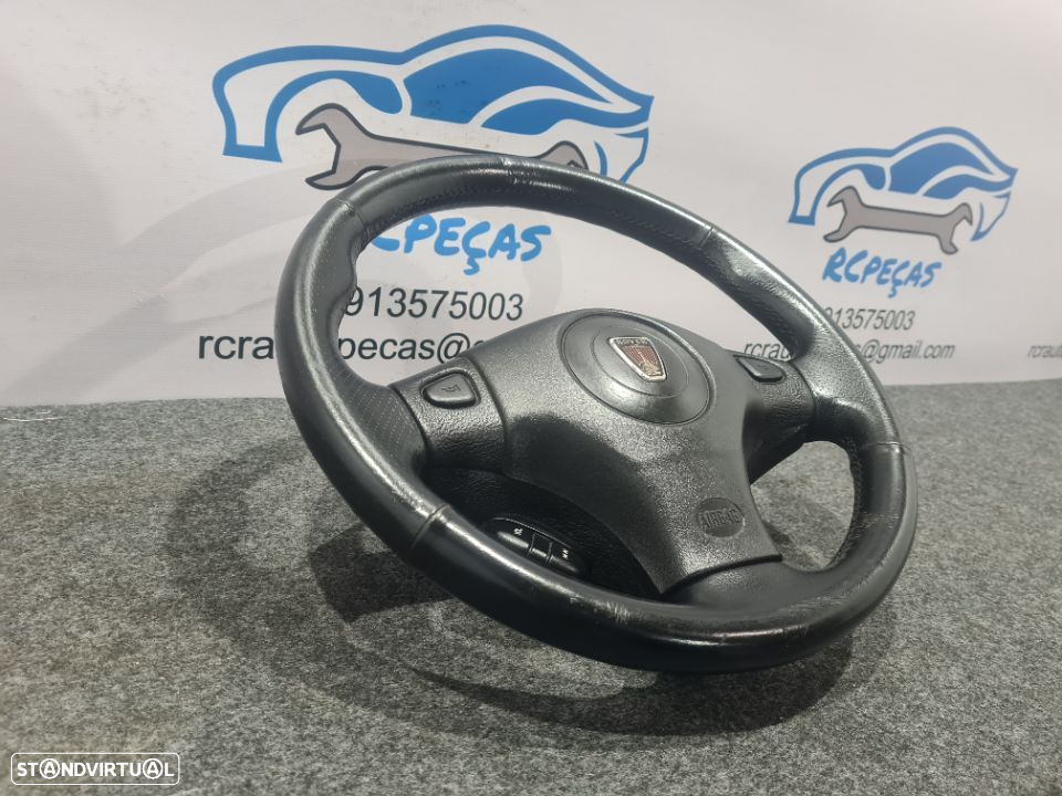 VOLANTE GUIADOR COMPLETO ROVER MG 200 SPORT QTB10093 QTB100951 25 45 75 PELE PERFURADA AIRBAG COMANDOS MULTIFUNÇÕES - 3