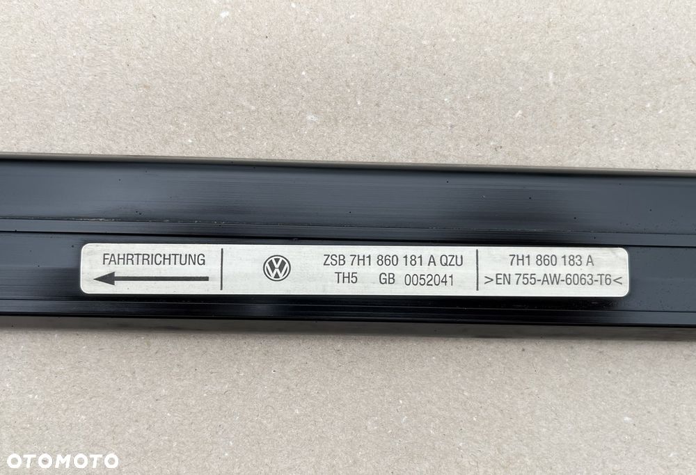 LISTWY DACHOWE RELINGI PROWADNICE VW T5 LIFT T6 KRÓTKI STANDARDOWY CARAVELLE MULTIVAN TRANSPORTER 7H1860181A 7H1860182A - 8