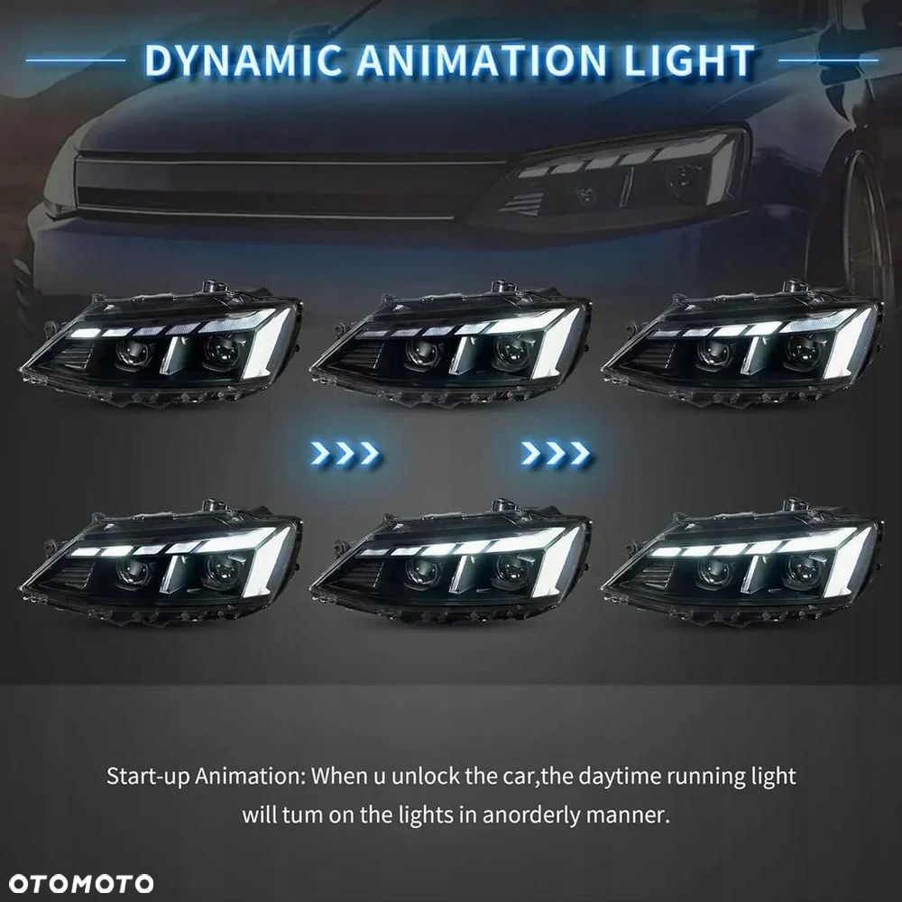 Reflektory Lampy kpl Vland Full Bi Led Tuning VW Jetta VI 5c 6 2010-2018 - 6