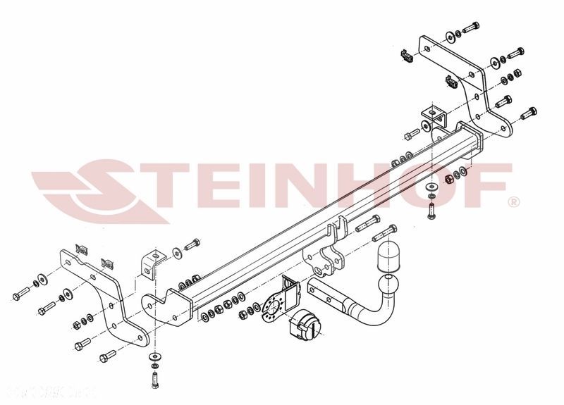 Hak holowniczy + WIĄZKA 7PIN + MODUŁ do Citroen C-Elysee oraz Peugeot 301 od 2012 - 2