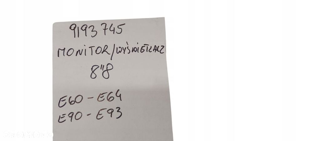 Bmw E60 E61 E63 E64 E90 Wyświetlacz Monitor Ekran Radio Navi 8,8" 9193745 - 5