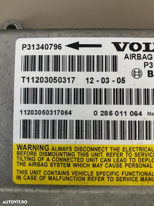Calculator airbag SRS Volvo S60 V60 XC60 S80 XC70 V70 31340796 - 4