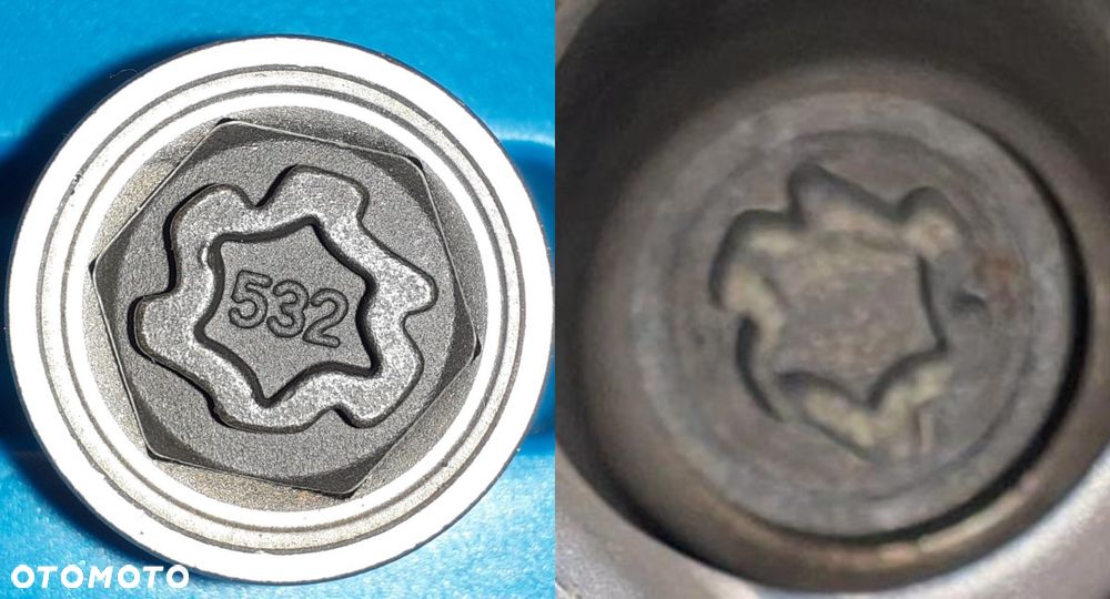 Nasadka zabezpieczająca Nakładka Adapter Złodziejka Do Śrub VW Volkswagen - 12