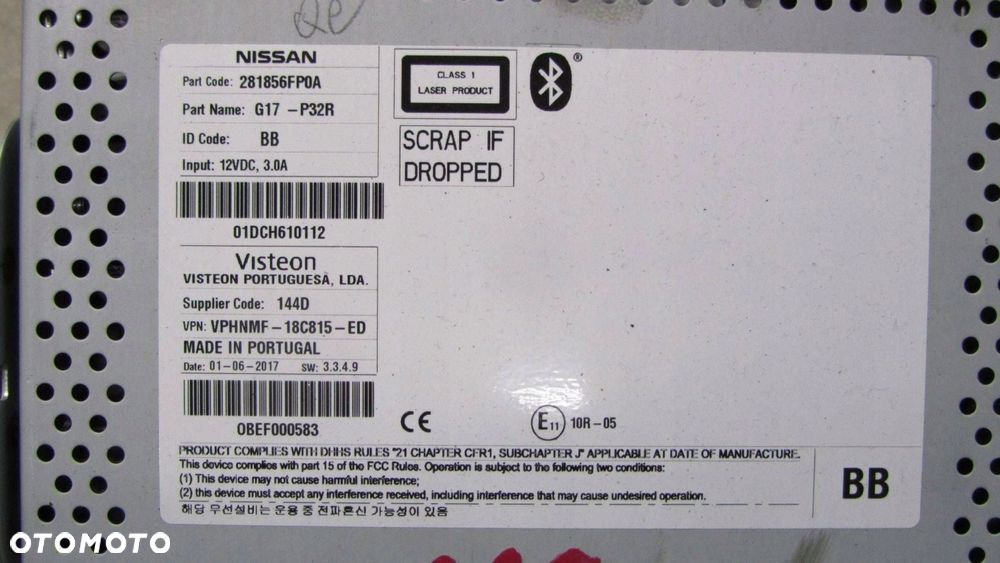 NISSAN X-TRAIL T32 LIFT RADIO CD 281856FP0A 16- - 2