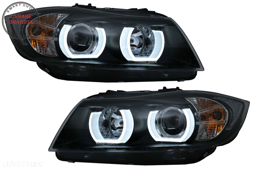 Faruri Halogen U-Led 3D Dual Halo Rims BMW Seria 3 E90 Limuzina E91 Touring (03.20- livrare gratuita - 1