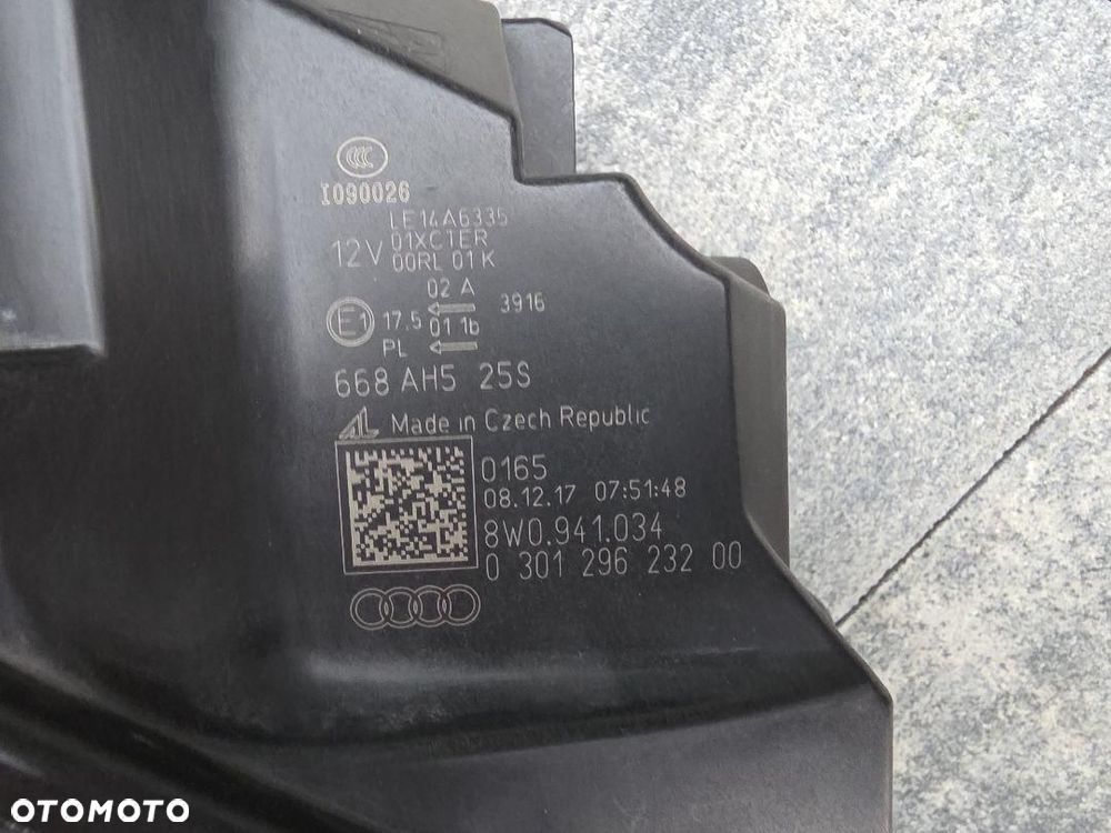 AUDI A4 S4 B9 8W0 8W Lampa prawa przód Full Led Dynamic 8W0941034 2017 - 9