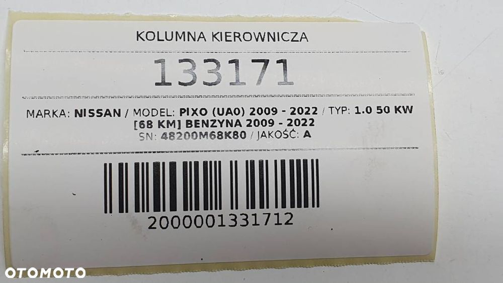 KOLUMNA KIEROWNICZA 48200M68K80 NISSAN PIXO 2010 EUROPA - 8
