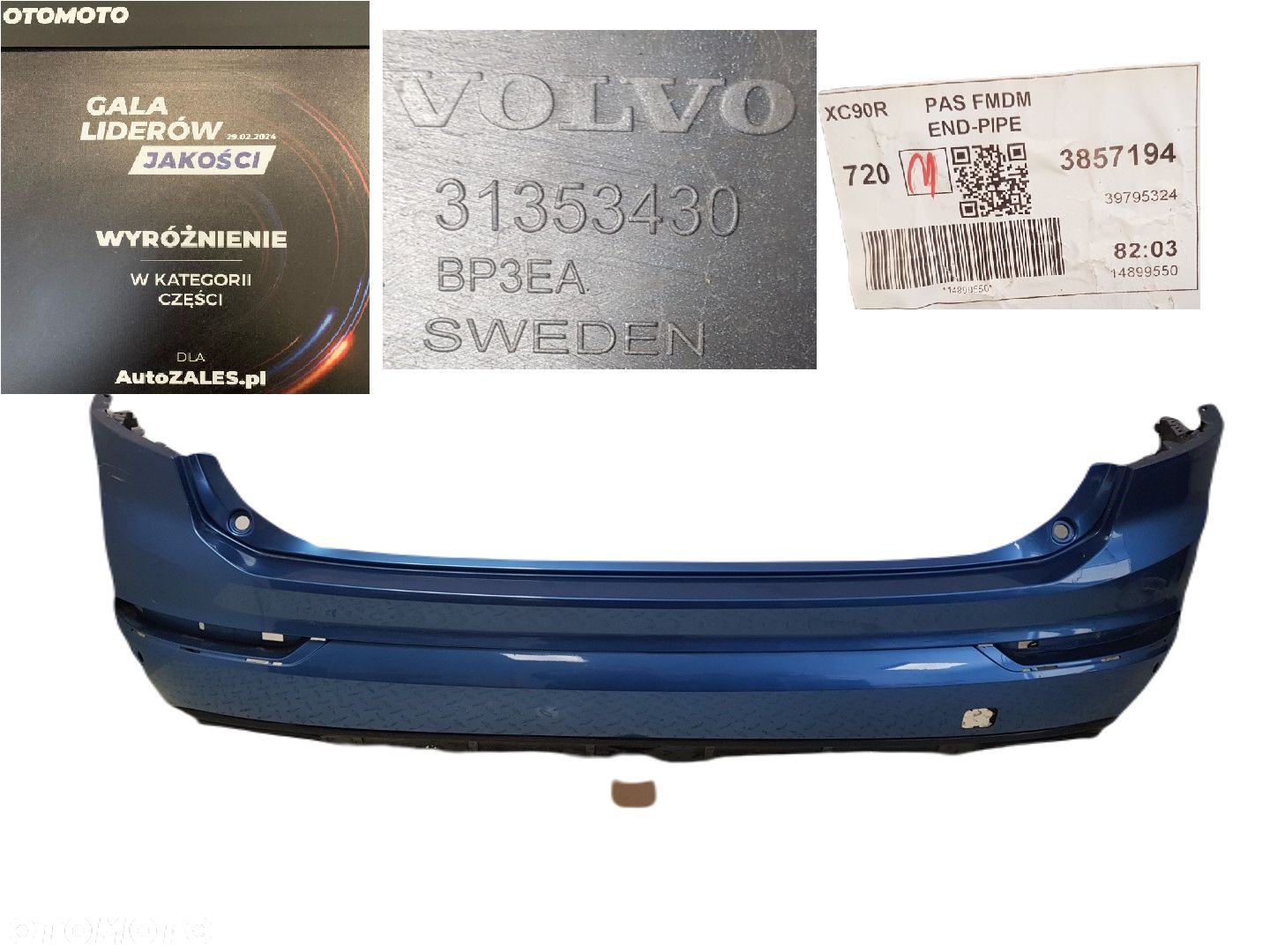 ŁADNY ZDERZAK SPOILER TYLNY TYŁ VOLVO XC90 II R-DESIGN 14-21 4xPDC 31353430 KOLOR 720 - 1