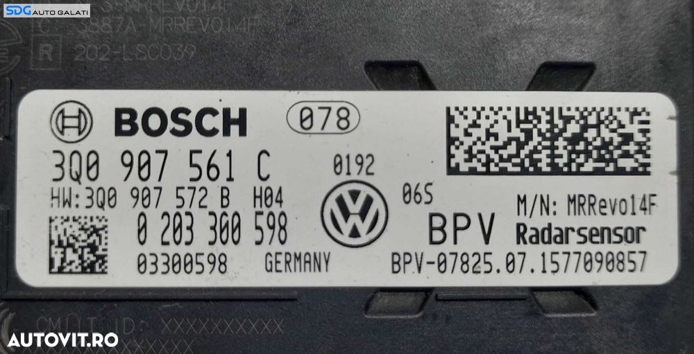 Distronic Radar Skoda Superb 3 2015 - Prezent Cod 3Q0907561C [N0080] - 3