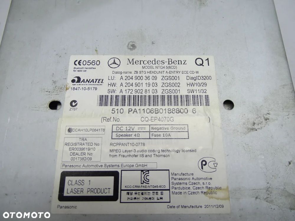 MB C COUPE W204 Lift Radio nawigacja 2049003609 - 3