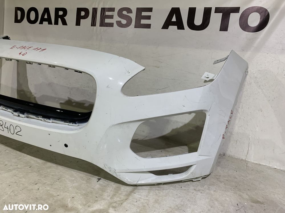 Bara fata Jaguar E-Pace, 2017, 2018, 2019, 2020, 2021, 2022, 2023, cod origine OE J9C3-17F003-AA, cu gauri pentru senzori de parcare (4). - 2