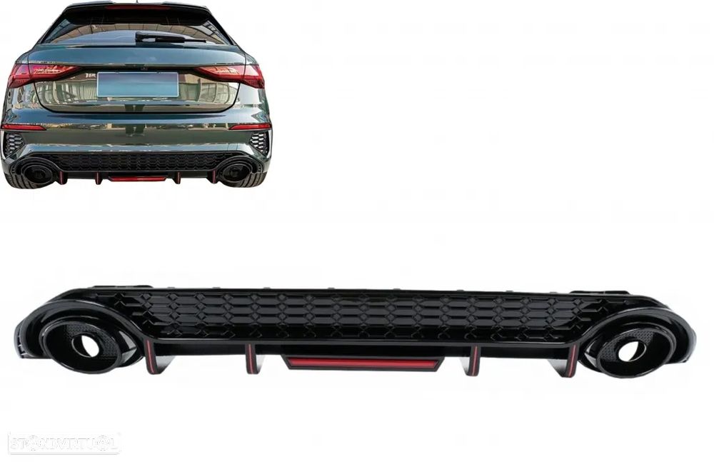 Difusor com Ponteiras Audi A3 8Y Hatchback (2021 em diante) - 9
