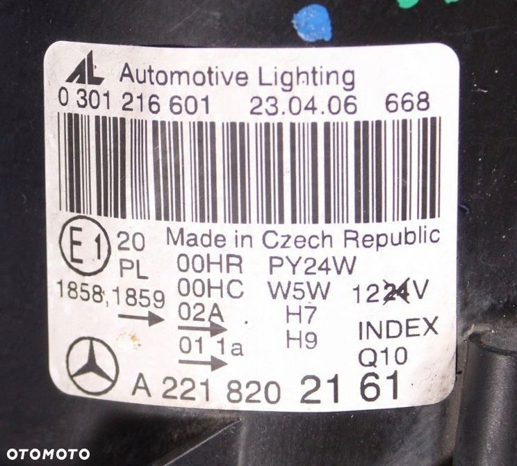 REFLEKTOR LEWY LAMPA LEWA MERCEDES W221 SOCZEWKA - 12