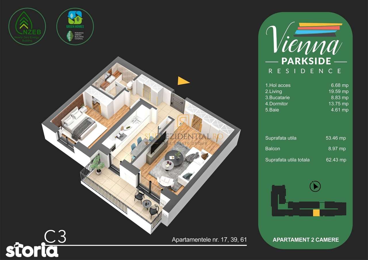 Apartament 0% Comision, 2 camere, decomandat, balcon generos, Sector 4 - Imagine principală: 5/20