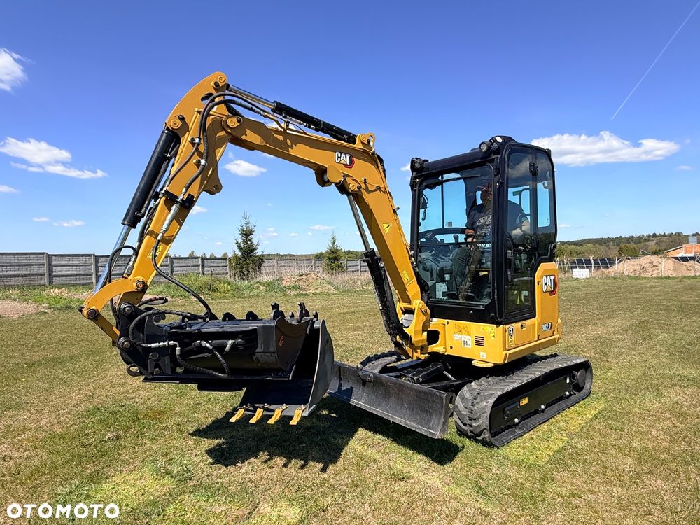 Caterpillar Minikoparka Cat 302.7 3xłyżki Skarpowa hydrL\P dodatkowe linie hydrauliczne szybkozłącze Gąsienice jak Nowe WIDŁY WIERTNICA za dopłatą - 5