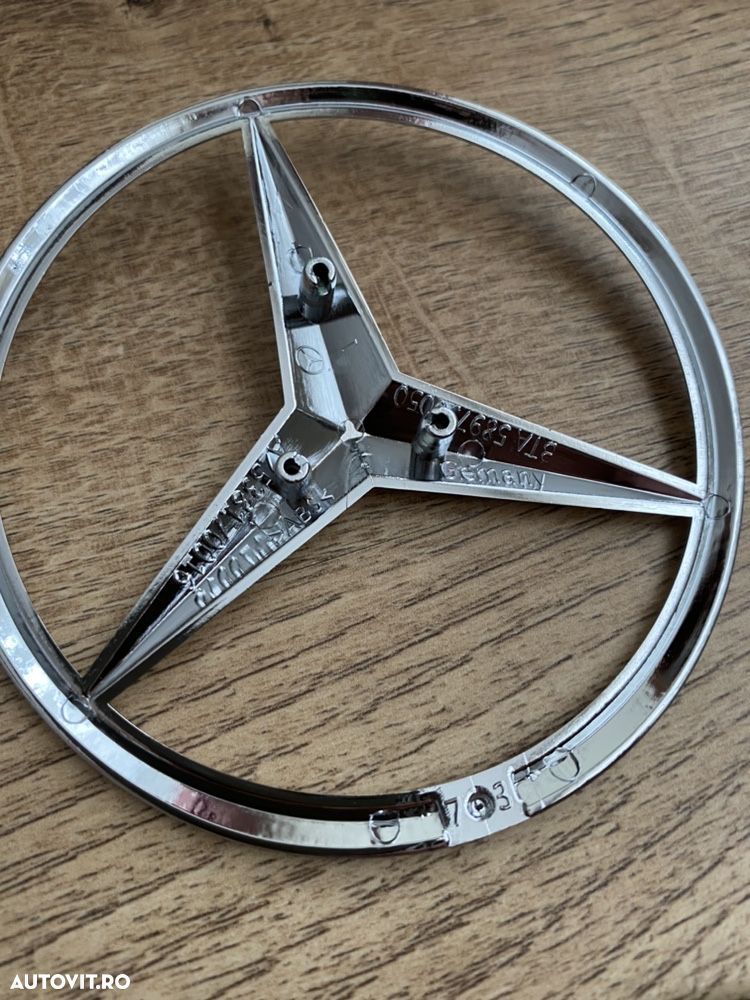 Emblema Semn Compatibil Mercedes C CLA E GLC Crom Negru Mat Lucios - 8