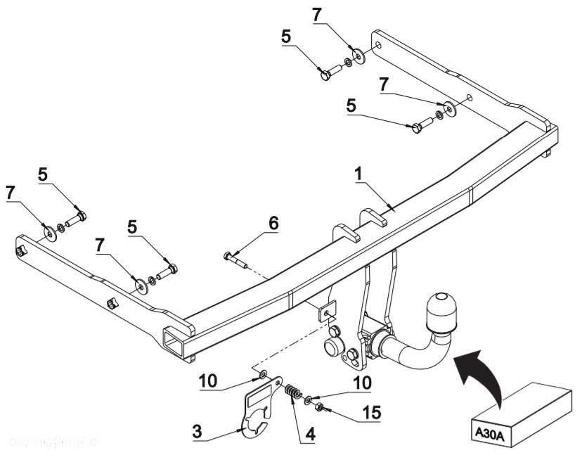 Wypinany hak holowniczy + Moduł 7 pin do Audi A6 C7 od 2011 do 2018 - 2