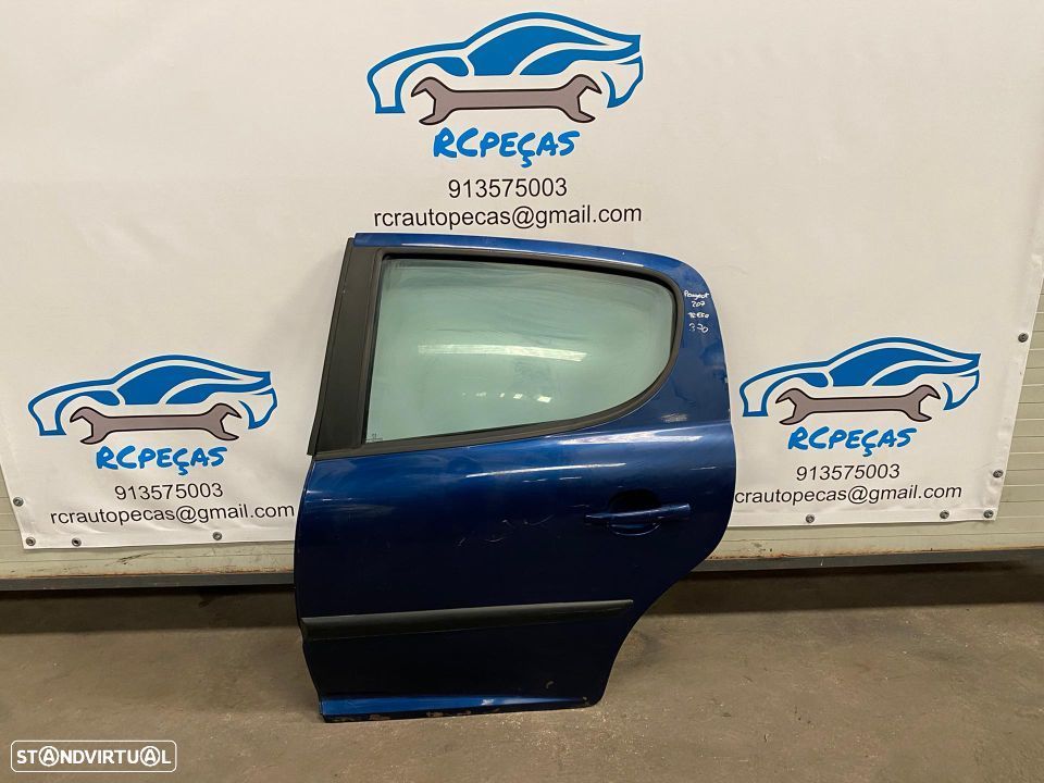 PORTA TRASEIRA TRÁS ESQUERDA PEUGEOT 207 SEDAN CARRO FECHO ELEVADOR MOTOR PUXADOR VIDRO - 1