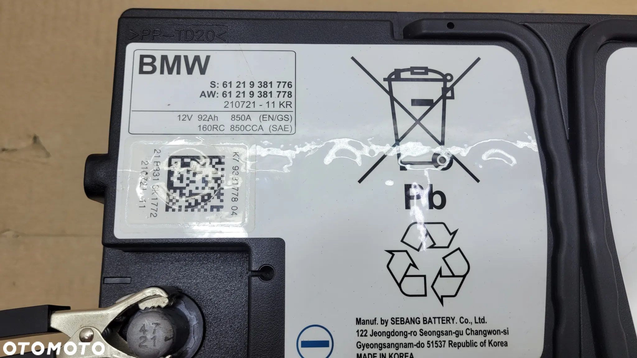 AKUMULATOR BMW 2022 92Ah 850A VRLA/AGM 61219381776,61219381778 - 3
