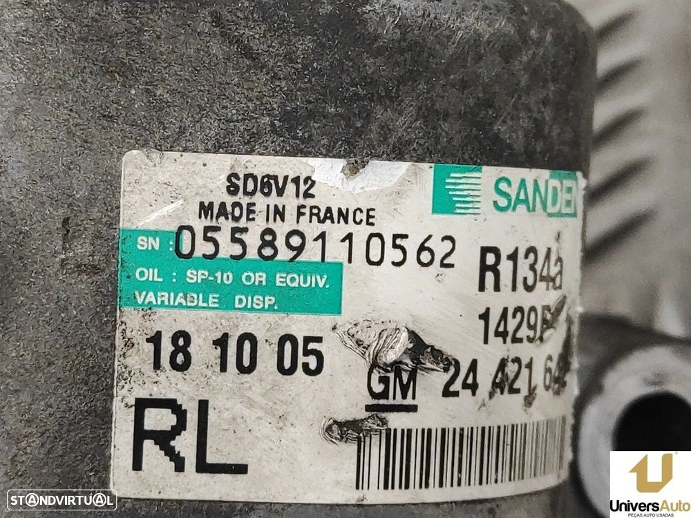 COMPRESSOR AR CONDICIONADO OPEL CORSA C 2006 -SD6V121429F - 3