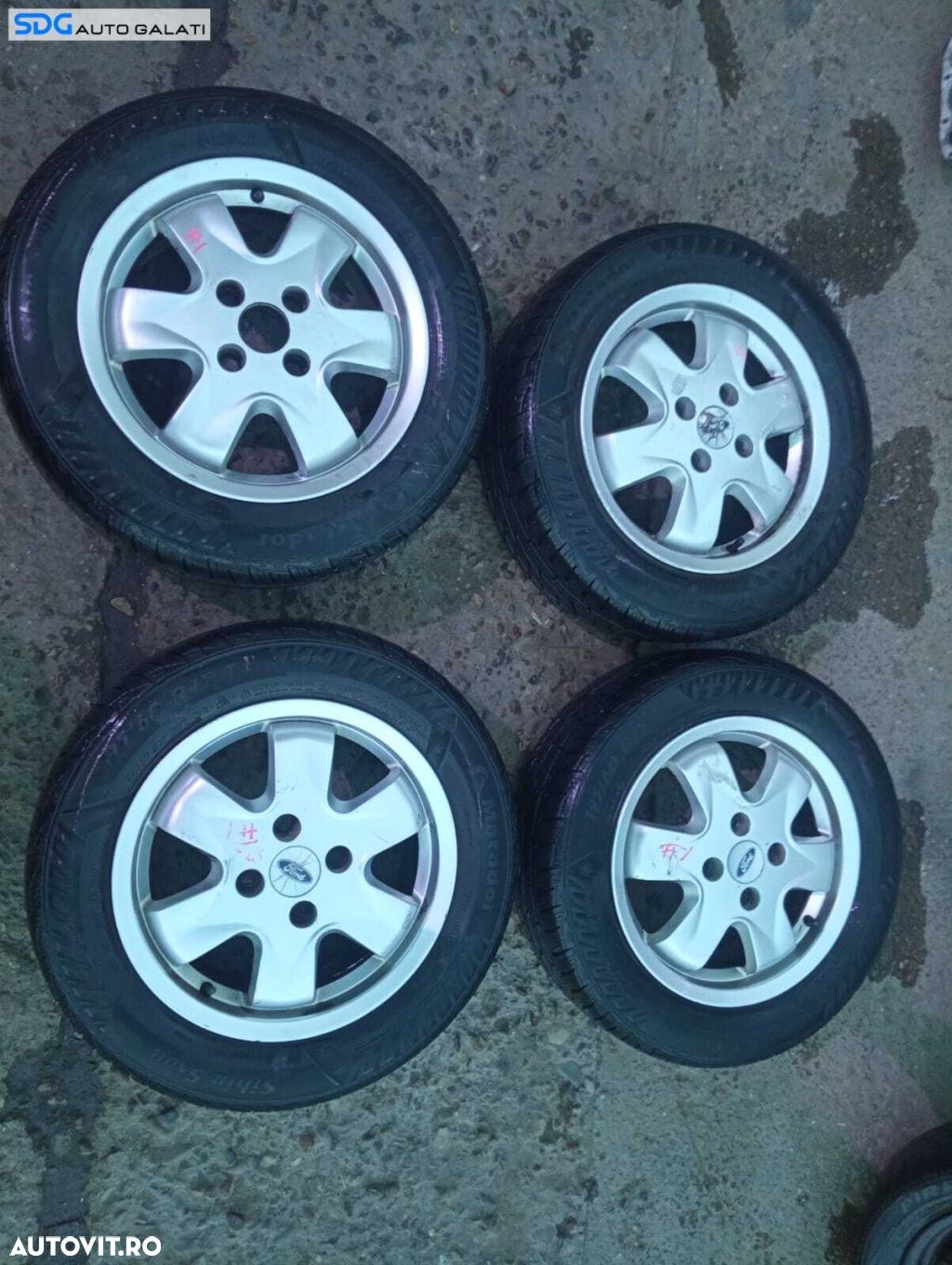 Set 4 Roti Jante Aliaj FARA Cauciucuri 6Jx15H2 ET52.5 195 60 R15 Anvelope Iarna Ford Focus 1 1998 - 2004 Cod 1S4J-BA [M7216] - 1