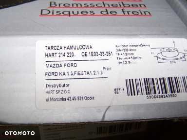 Tarcze hamulcowe Ka Fiesta Mazda - 5