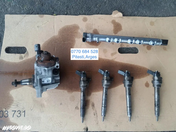 Kit ( set ) injectie diesel motorina pompa inalta presiune injectoare rampa injectoare cu senzori bmw pt motor N47 , N47N , N47D20A , N47D20C Seria 1 2 3 4