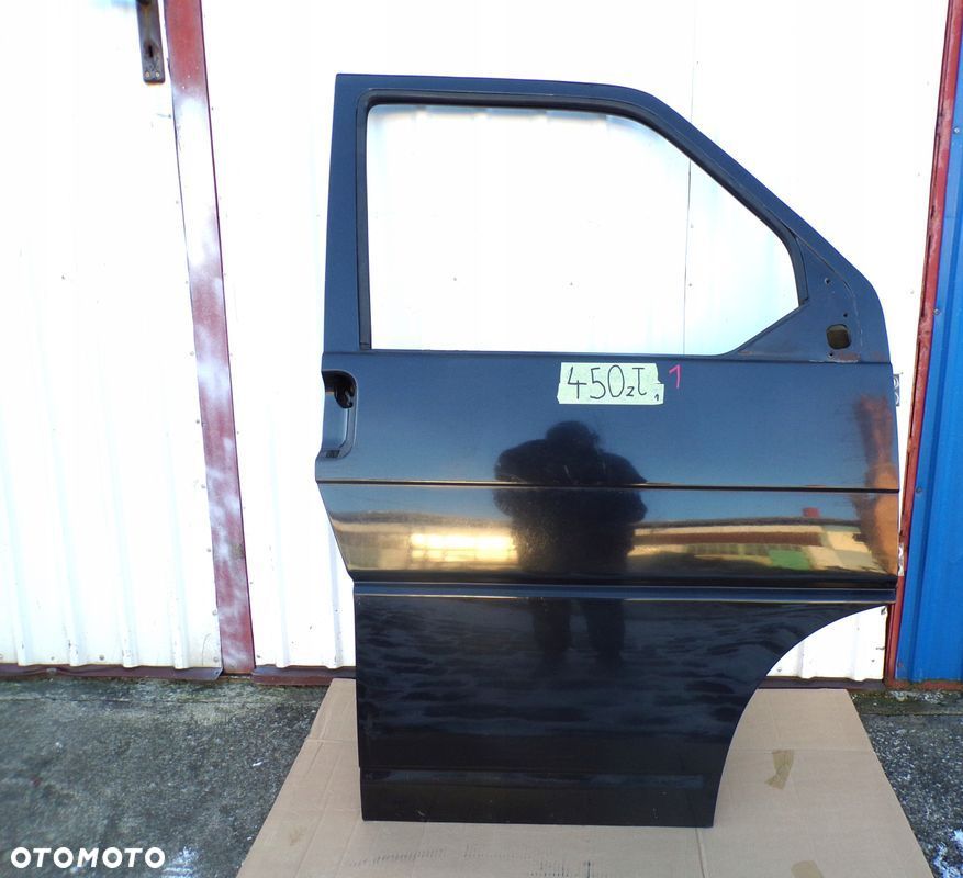 VW T4 TRANSPORTER CARAVELLE 96- DRZWI PRZÓD PRAWE BEZ RDZY CZARNY METALIK - 1