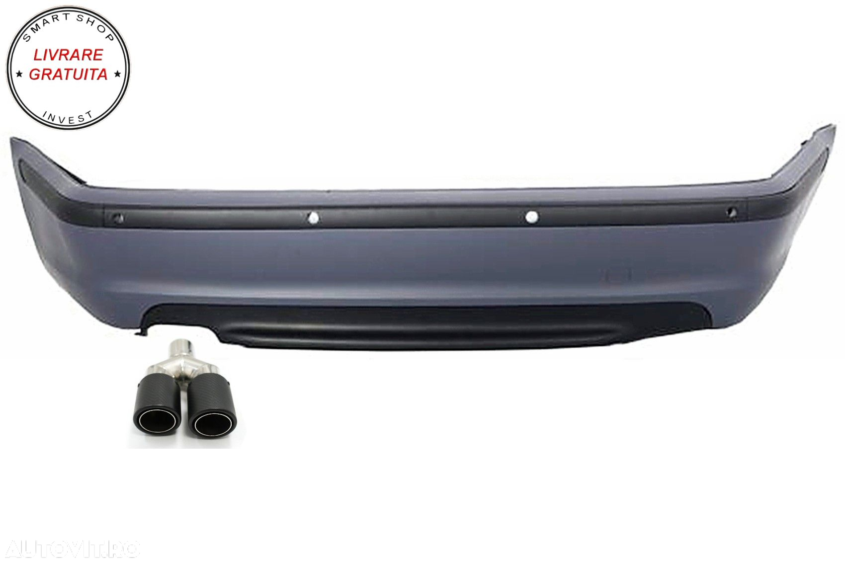 Bara Spate cu Toba Ornament Evacuare Fibra Carbon Mat BMW Seria 3 E46 4D Sedan (19- livrare gratuita - 2