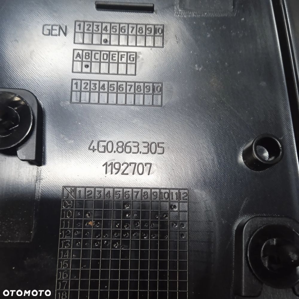 Osłona tunelu A6 C7 skóra 4G0863305 - 2