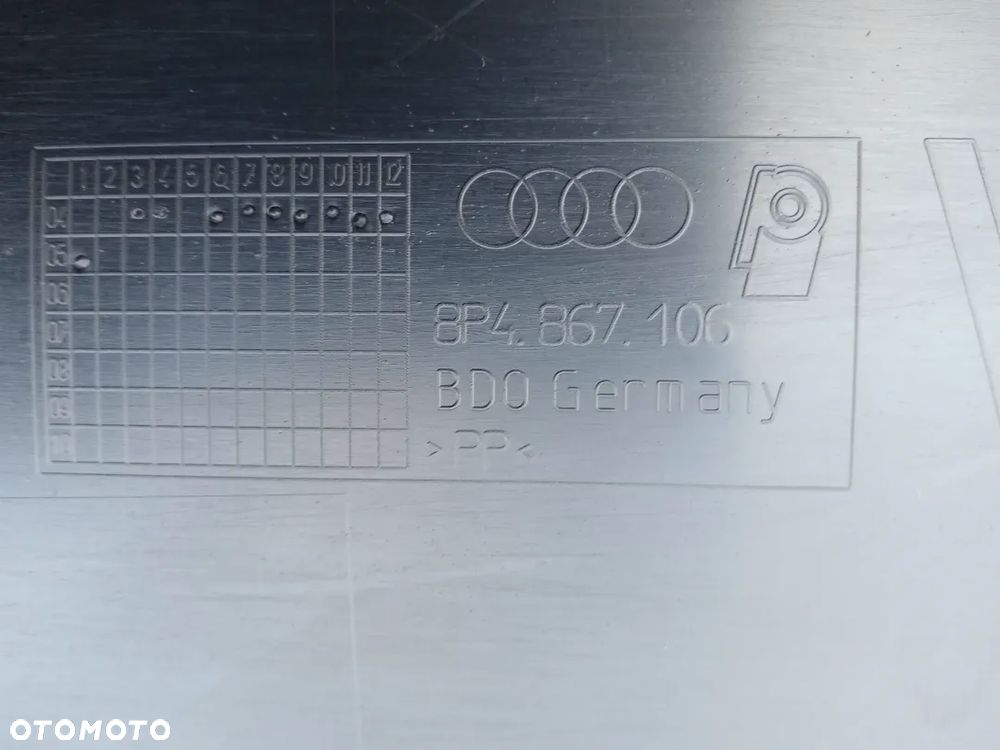 Boczek tapicerka drzwi prawy przód Audi A3 8P 5D 8P4867106 - 7