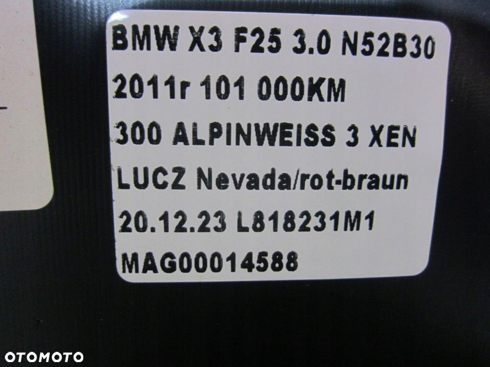 BMW X3 F25 BOCZEK TAPICERKA DRZWI LEWY TYŁ ROTBRAUN ROLETA 51427279927 - 11
