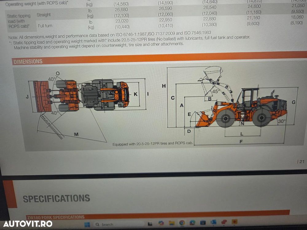 Hitachi ZW180, cupa HIGH DUMP 8mc, 2019, 6,.039h, Cupla rapida, anvelope 90% ok, L5, gresare automata, produs in JAPONIA, latime 2,5m, FULL OPTION, STARE FOARTE BUNA-posibilitate leasing 3 ani-PROMOTIE 103.900 EUR+Tva - 33
