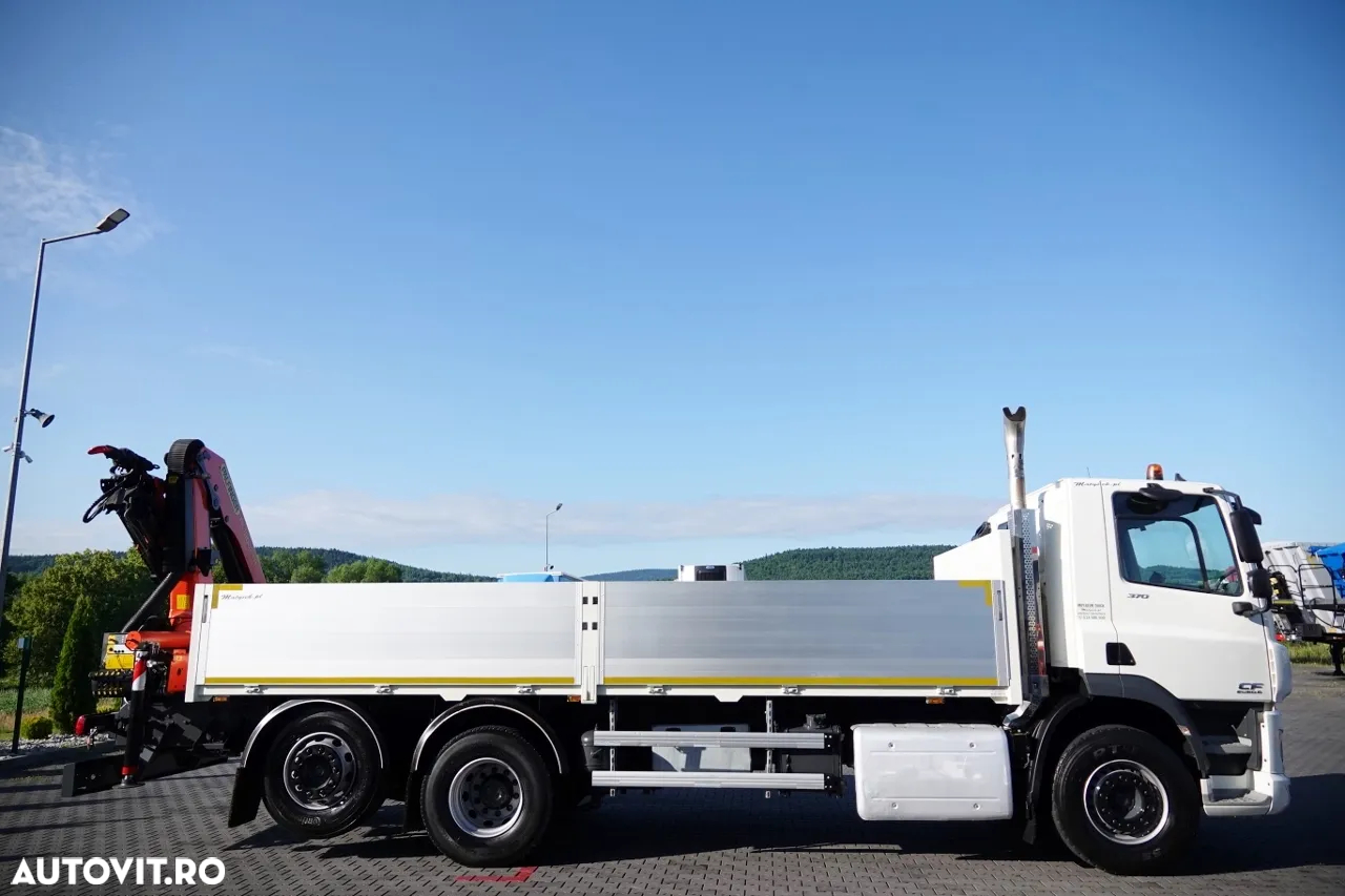 DAF CF 370 / 6x2 / PANEL - cutie: 6,4 m / + HDS PALFINGER PK 18002 - max. 6.000 kg / PILOT / EURO 6 / AXĂ RIDICATĂ - 8