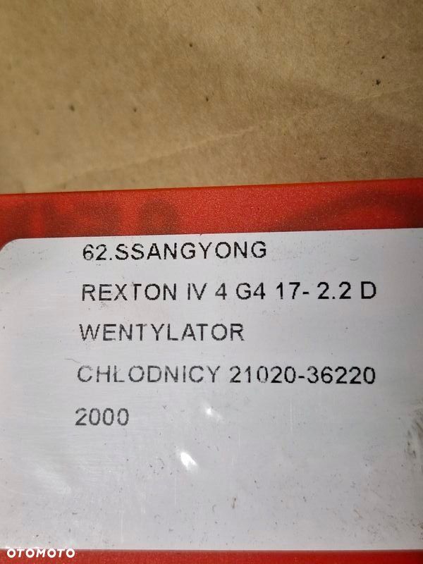 SSANGYONG REXTON IV 4 G4 17- 2.2 D WENTYLATOR CHŁODNICY 21020-36220 - 5