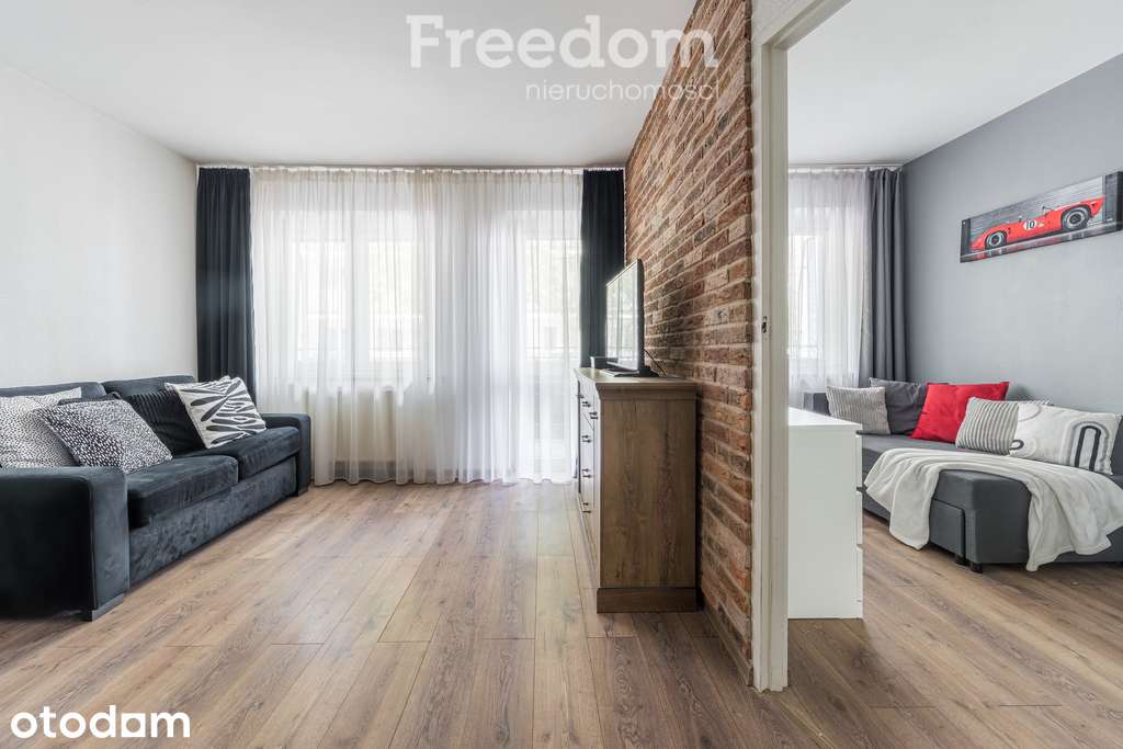 Jasne 2 pokoje (39,5 m²) z dużym balkonem