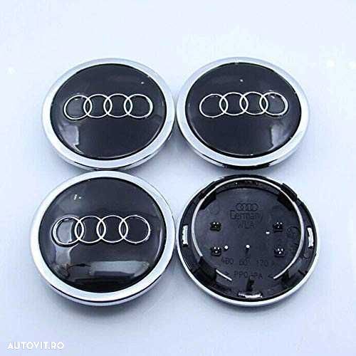Capace Roti Sigle Embleme Jante AUDI 69MM 4B0601170A Emblema Negru/Gri - 3