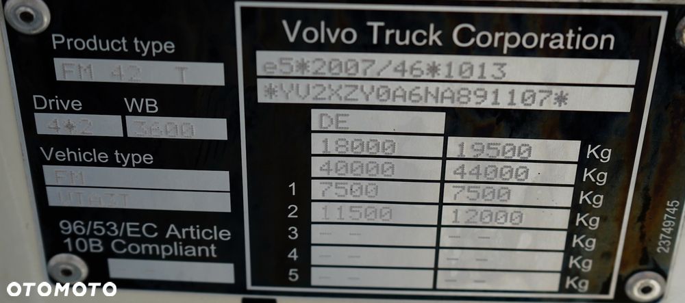Volvo FM / 460 / E 6 / ACC / PEŁNY ADR / LEKKI / 6640 KG / HYDRAULIKA / PTO - 11