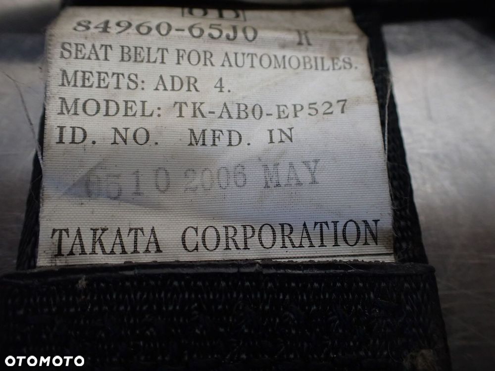 PAS PRAWY TYLNY BEZPIECZEŃSTWA SUZUKI GRAND VITARA II 1.9 84960-65J0 - 5
