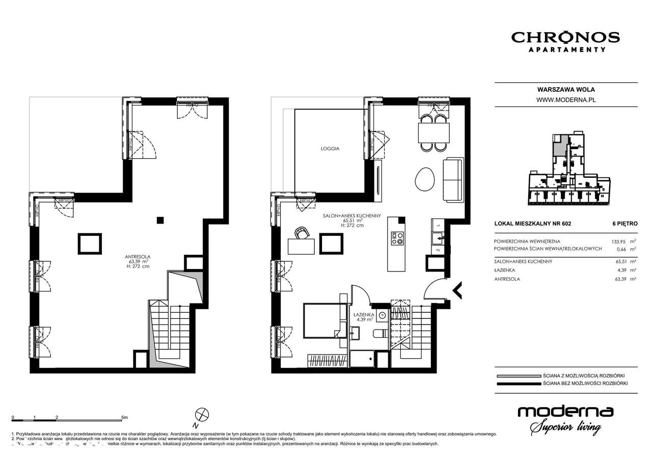4-pokojowy apartament 132m2 + loggia - Pełny obrazek: 2/23