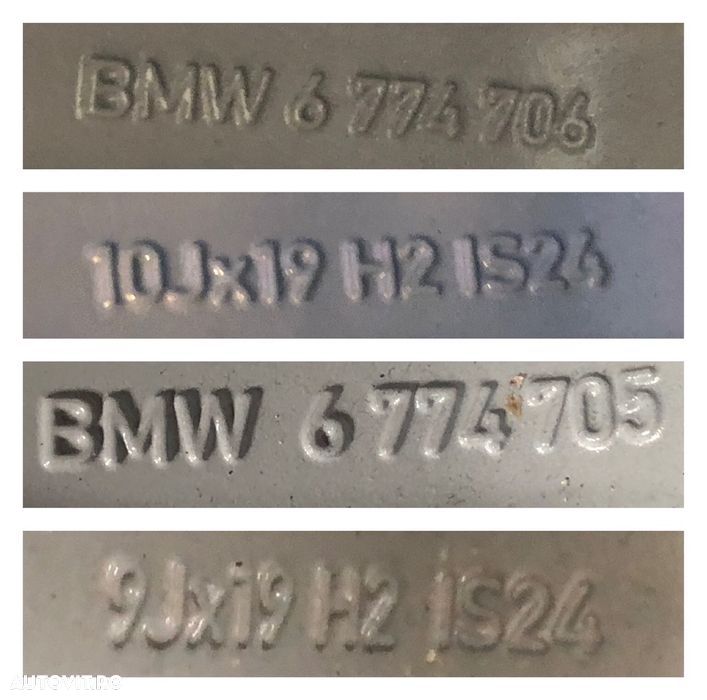 Vand jante r19 2 latimi bmw e65 e38 e39 f01 5x120 originale bmw 231 - 5