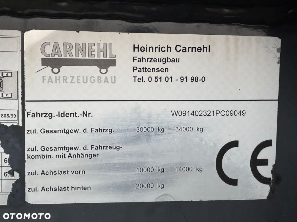 Carnehl MC2A20 2 osie szeroki rozstaw , osie SAF, mulda stalowa, (SChmitz, Schwarzmuller, Meiller, Langendorf) oś podnoszona, automatyczna plandeka - 7