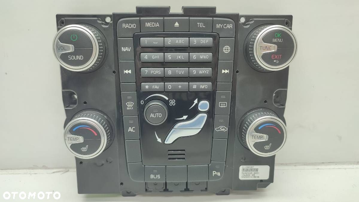 PANEL STEROWANIA NAWIEWU KLIMATYZACJI VOLVO XC60 I V60 S60V70 S80 31398587 - 1