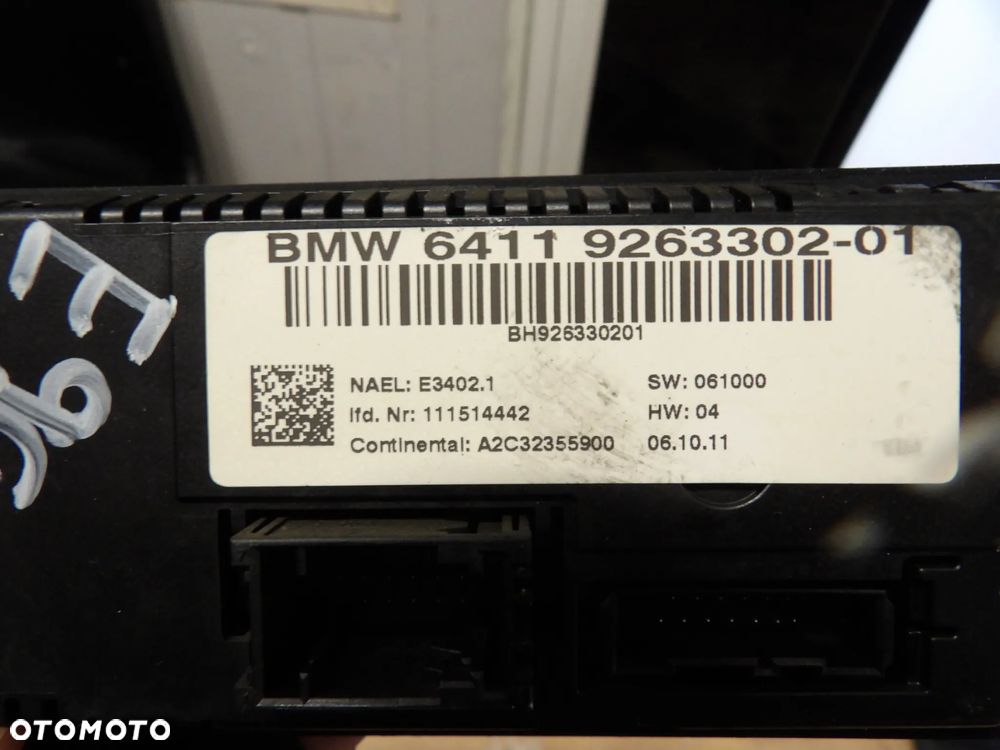 BMW - E90 - PANEL NAWIEWU KLIMATYZACJI - 9263302 - 2