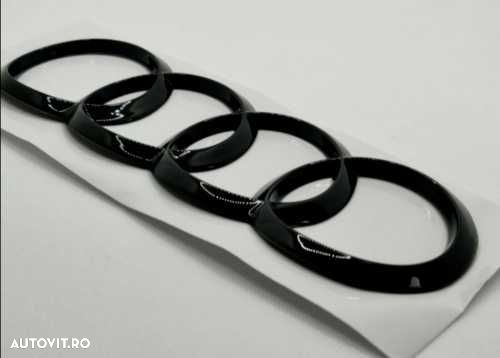 Emblema Semn Logo Spate Audi A5 A7 Curbata Concava Negru Neagra Crom - 2