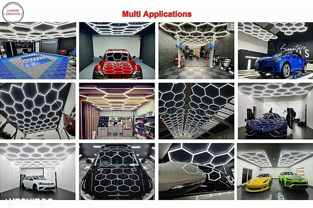 Sistem de Iluminare Plafon Hexagon / HoneyComb 4.02 x 2.91 m- livrare gratuita - 3