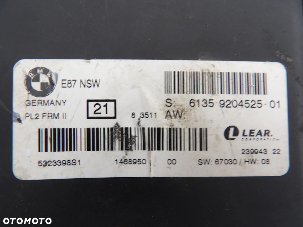 BMW MODUŁ STEROWNIK ŚWIATEŁ - 9204525 - 1